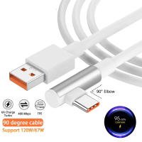 Cable De Carga Rápida USB Tipo C 90 Grados Para Xiaomi 14 13 12 11Pro Ultra Lite Redmi Note 120W/67W Con Corriente Máxima De 6A Cable Elbowed Para Juegos Material Diverso - details 0