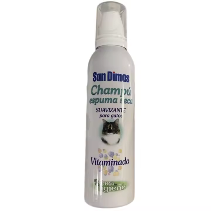 San Dimas Champú Espuma Seca para Gatos 200 ml | Limpieza Rápida y Suave - 1