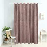 vidaXL Cortina Opaca con Anillas de Metal 290x245 cm Terciopelo Visillo Color Beige,  Crema,  Negro y mas - details 5