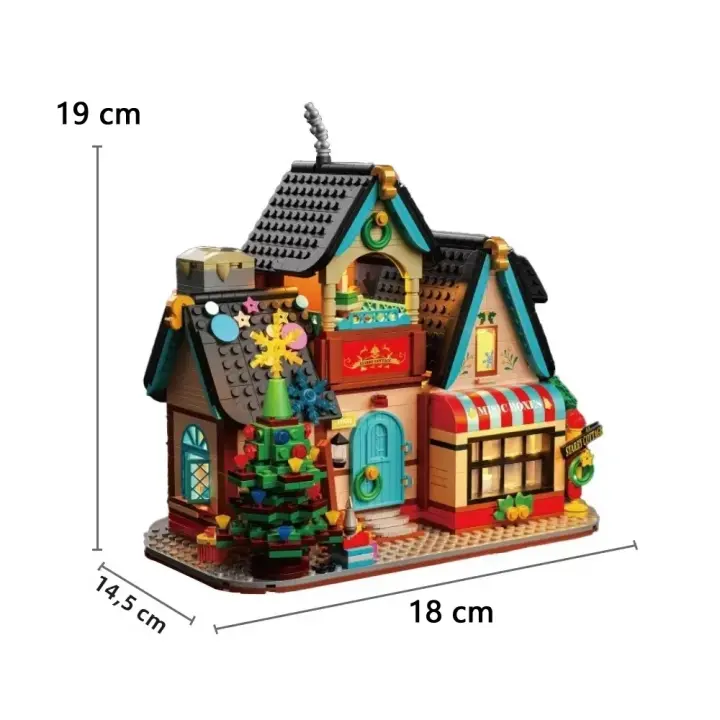 Bloques Creativos De Navidad Con Estrella Y Casa De Cenicienta Juguete De Construcción Miniatura Con Luz LED Regalo Ideal Para Xmas Para Adultos - 1
