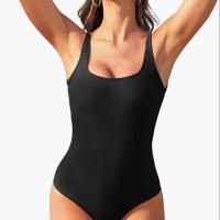 Traje de baño para mujer con forma de abdomen, de una pieza, espalda descubierta. Negro Talla S - details 1