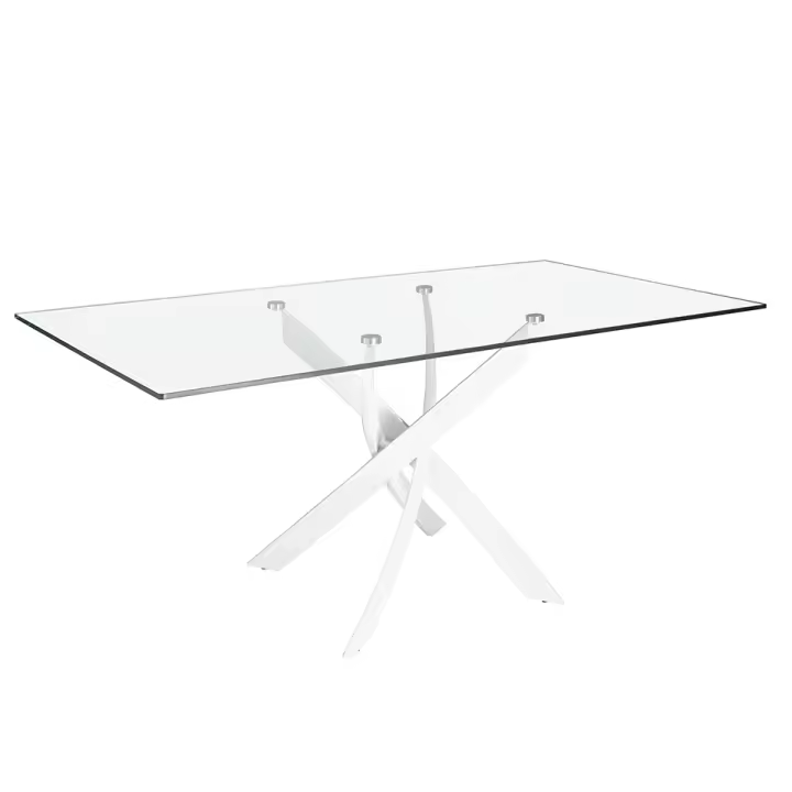 ANGEL CERDÁ 1138.01 Mesa comedor rectangular cristal , Blanco , Cristal - TTE , 180 x 95 x 75 cm. - 1