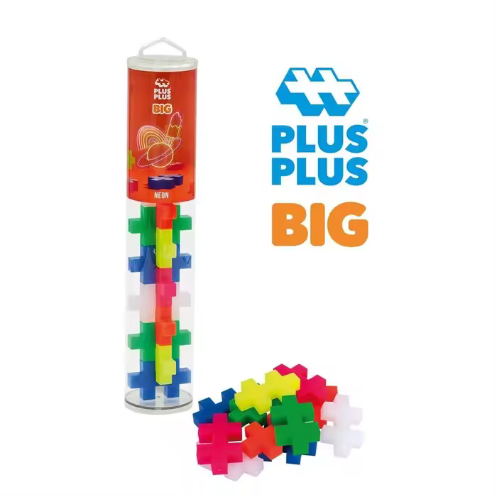LUDILO TUBO PLUS-PLUS BIG NEON MIX 15 PCS PLUS PLUS BIG 5x5x28 Cms. - 1