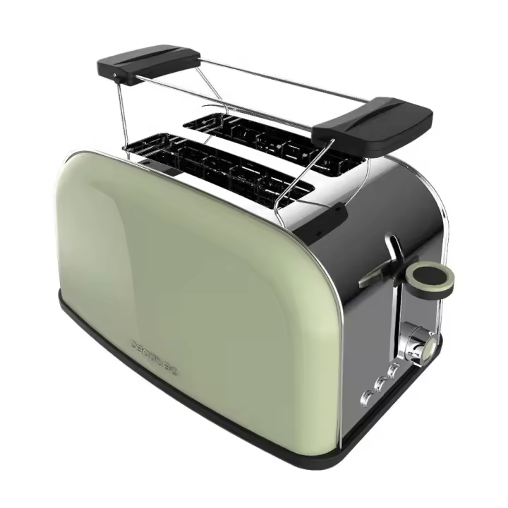 Tostador vertical verde 850W con doble ranura corta y soporte para panecillos - Toastin' time - 1