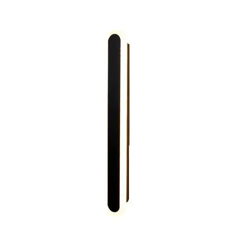 Aplique de pared para interiores de 15 W, Luz LED de 40 cm de longitudinal, 3 temperaturas de color, dormitorio, Sala de estar, Escalera, pasillo, Luz de pared Grande Negra - 1