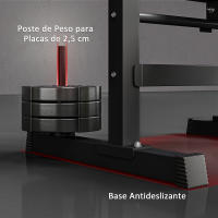 HOMCOM Banco de Musculación Multifuncional Plegable, Banco de Pesas, Press Banca con Soporte para Barras Ajustable y Estación de Dips, Carga 220 kg, para Entrenamiento Completo en Casa Gimnasio - details 6