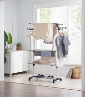 X-Tendedero de Ropa Vertical Plegable con Ruedas, Tendedero de 4 Niveles de Metal, Ideal para Interiores y Exteriores, Ahorra Espacio, Perchero de Ropa Portátil para Hogar, Balcón o Lavadero - details 6