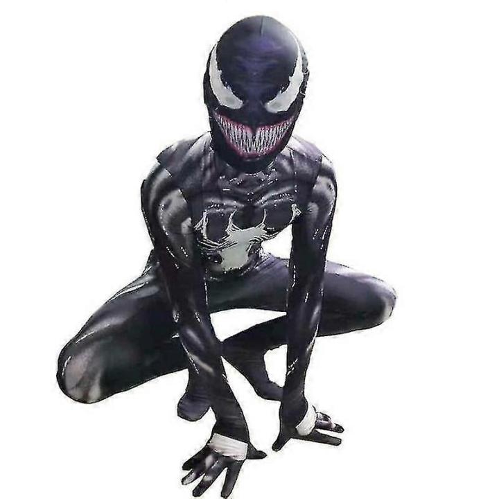 Kids Venom Spider Man Superhero Cosplay Costume-r
