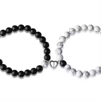 Pulseras a juego Pulseras de pareja Relación eterna Pulseras para él y para ella Pulsera de amor Joyas con piedras preciosas Regalos de San Valentín - 1