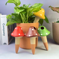4Pcs Autónomo Riega Plantas Cerámica Portátil Espigas De Sombrilla Self-Watering Pequeño Globos De Riego Terracota Dispositivo De Jardín - details 4