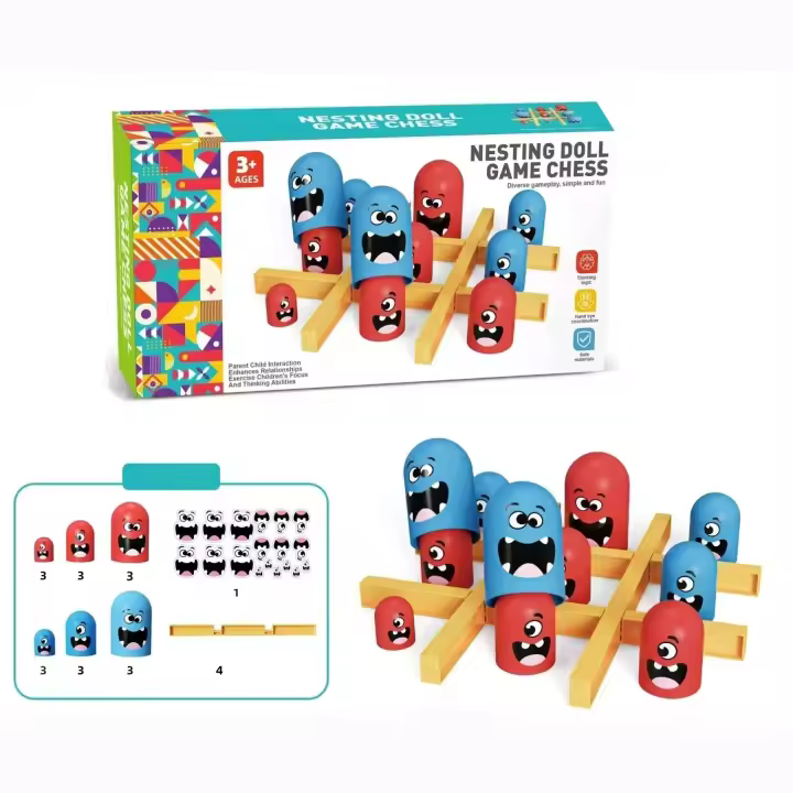 Juego De Tablero Educativo Tic Tac Toe Para Niños Juguete Interactivo De Desarrollo Inteligente Tamaño Grande Dibujos Animados Adecuado Para Niños De 3 a 12 Años Regalo Navideño - 1