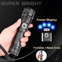Linterna Táctica Recargable XHP70 Super Potente Con Foco Variable 30W Torcha Larga Distancia Para Camping Emergencias Resistente Al Agua Y Choques - details 2