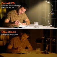 Lámpara De Escritorio Con 48 LEDs Luz De Lectura USB Ajustable En 3 Niveles Protección Ocular Gooseneck Flexible 360° Luz De Libro Para Cama - details 2