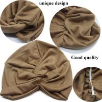 2 Piezas Gorros Turbantes para Mujer Pañuelos Cabeza Mujer Gorros de Dormir Algodón Elástico Frontal Cruzado Gorro Turbante Velo Mujer para Pérdida de Melo - details 2