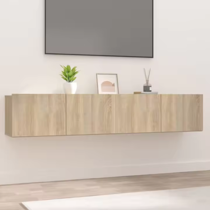 vidaXL Muebles de TV 2 uds madera ingeniería roble Sonoma 80x30x30 cm - 1