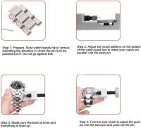 Kit de extricarón de Eslabones de Reloj con 3 pasadores adionales-Herramienta para ajustar Correa de Reloj de manera fácil y rápida - details 4