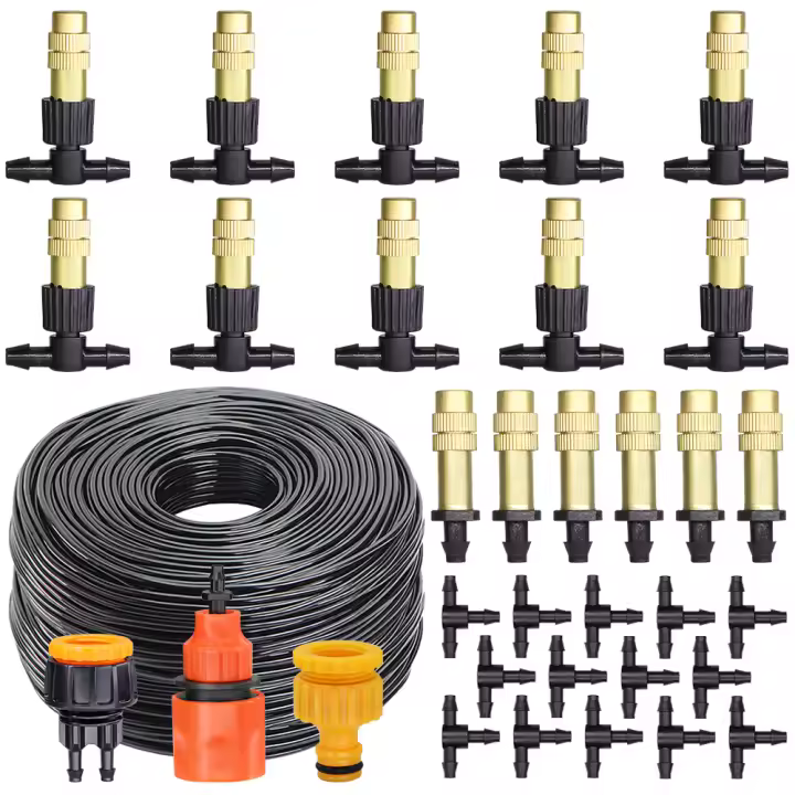 Sistema De Riego De Jardín Con Misting De Cobre 5M-30M 1/4'' Atomizadores Para Invernadero Exterior Y Macetas - 1