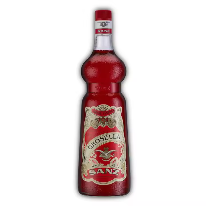 Sirope Grosella Sanz 1 Litro sin alcohol elaborado con pulpa de grosella roja silvestre. - 1