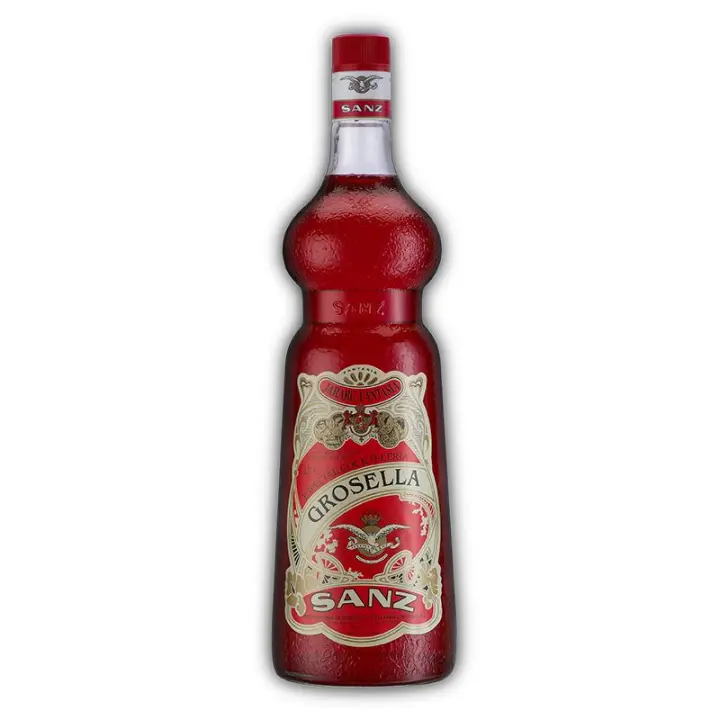 Sirope Grosella Sanz 1 Litro sin alcohol elaborado con pulpa de grosella roja silvestre. - 1
