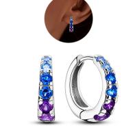 Pendientes de aro de plata 925 con pavé brillante, aretes en forma de U de CZ, joyería fina de lujo para compromiso y boda - details 6