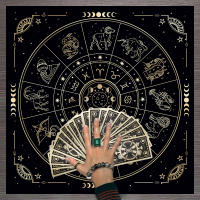 Mantel De Taro Con Doce Constelaciones Y Cielo Estrellado 1pc Decoración De Juego De Tarot Estilo Moderno Poliéster 100% - details 31