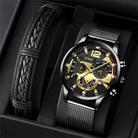 Reloj De Lujo Para Hombre En Malla Dorada Con Cuerda De Cuero Reloj De Cuarzo Negocios Reloj Luminoso Reloj Masculino Relogio Masculino - details 10