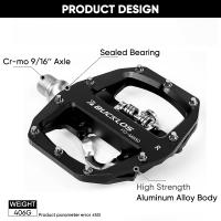 Pedales De Bicicleta BUCKLOS MTB Doble Función Plataforma Plana Y Fijación SPD Antideslizante Para Mountain Bike Con Cleat - details 5
