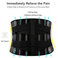 Cinturón de Apoyo Lumbar para Alivio del Dolor en la Espalda con 6 Estabilizadores Transpirable para Hombres y Mujeres para Soporte Lumbar en el Trabajo - details 4