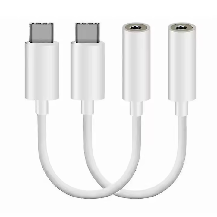 cables adaptadores de audio auxiliar tipo C USB-C macho a conector hembra de 3,5 mm para auriculares JIKAIX - 1