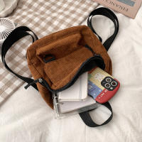 Mochila Mini De Veludo Con Rayas Minimalista Y Versátil Para Estudiantes Y Mujeres Para Viajes De Largo Y Corto Plazo - details 9