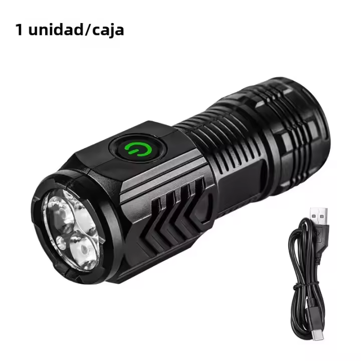Nueva Linterna Táctica Ultra Potente Con 3 Núcleos LED Mini Torcha LED Recargable Por USB Con Imán Luz De Mano Para Emergencias - 1