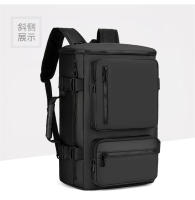 Mochila multifuncional, bolso de hombro para hombre, bolso de cuero para computadora portátil, bolso escolar para estudiantes, estilo universitario, color negro - details 23