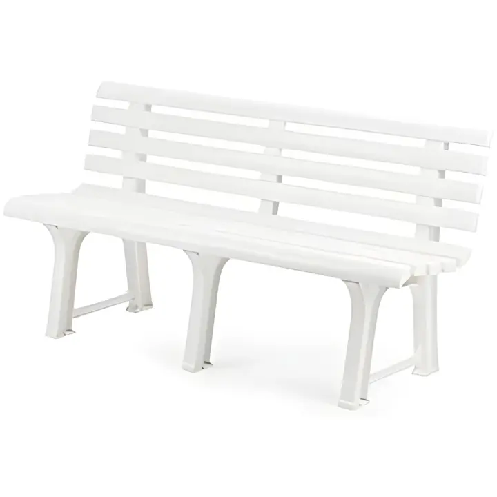 Gerimport Banco Resina Orchidea Blanco 145x49x74cm para Jardín Exterior - 1