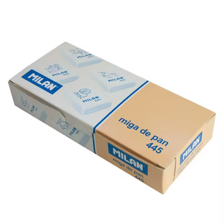 MILAN Caja 45 Gomas Miga de pan 445 con Dibujos infantiles Colores Surtidos - 1