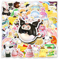 Pegatinas Sanrio De Comida Divertida 10/30/50pcs Hello Kitty Kuromi My Melody Dibujos Animados Kawaii Juguete De Pegatinas Para Niños - details 2