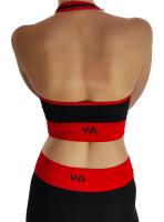 Top Deportivo Mujer Negro con Detalles Rojos – WA Wild Animal | Cintura Ancha, Sujeción y Estilo Activo - details 1