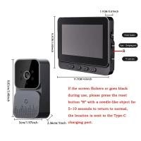 Timbre de Video Inalámbrico con Cámara 1080P Videoportero Inalámbrico with Pantalla IPS de 4,3 Pulgadas de Video,Audio Bidireccional,Visión Nocturna,70 ° Gran Angular,Conexión Bluetooth,No Requiere WiFi - details 1