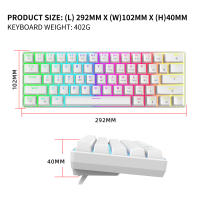 Teclado Mecánico De Juego HXSJ V900Pro 61 Teclas RGB Con Interruptores Hot Plug Cableado Para Computadora Y Laptop Estilo Mini - details 3