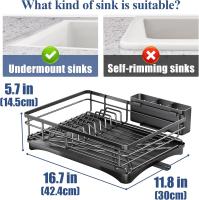 Escurridor de utensilios de cocina: ¡escurridor de utensilios con escurridor de encimera con capacidad para 10platos y 12tazone - details 2
