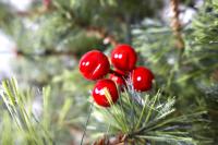 MEJORADA Árbol de Navidad Automontable Pino Floreado Decorado CON Piñas y Frutos Rojos Abeto Extra Relleno 150-210cm Arboles CON Soporte Metálico - details 3