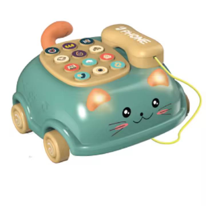 Juguete Educativo Interactivo Para Bebés 3-en-1 Teléfono Musical Con Luces Y Cuento De Gato Regalo De Educación Temprana Montessori Para Niños Y Niñas - 1