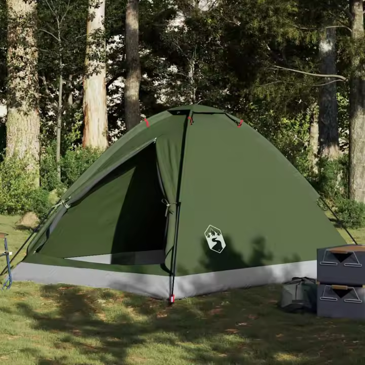 vidaXL Tienda de campaña iglú para 4 personas impermeable verde oliva - 1