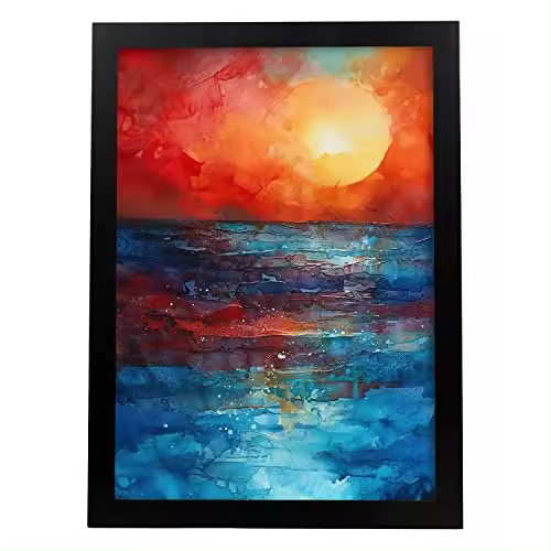 Nacnic Poster Pintura Acuarela De Un Hermoso Atardecer - 1