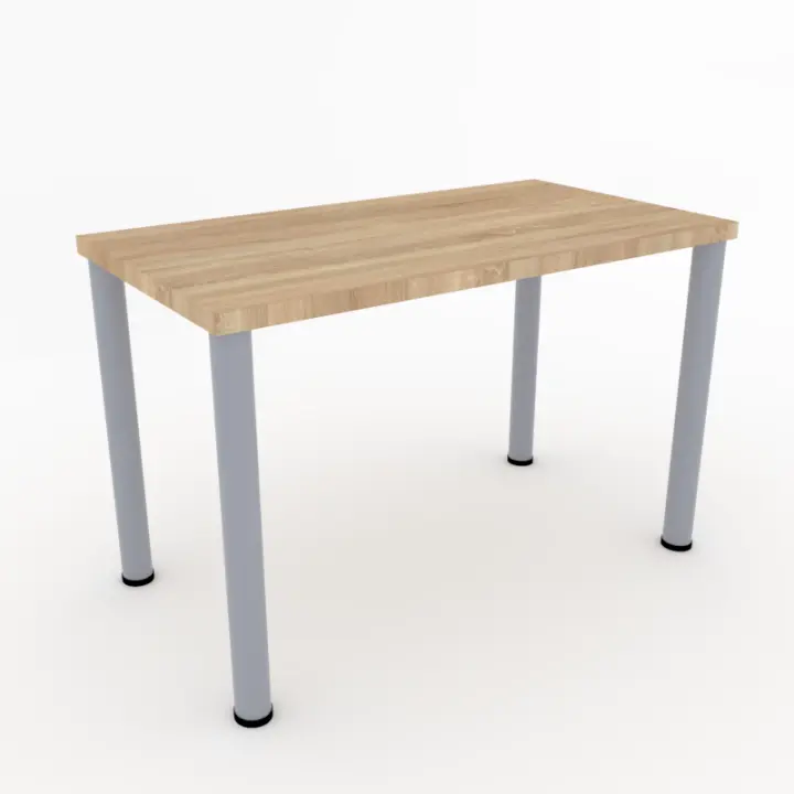 OFICIT Mesa Escritorio con Patas de Tubo en Color Gris Plata - Disponible en Blanco y en Varios Tonos de Madera - Tamaño 90x45 Cm - 1