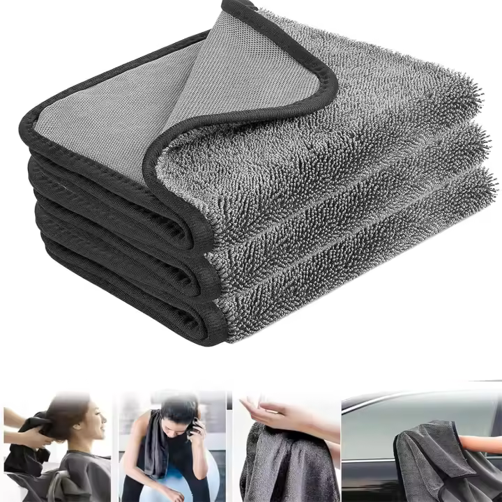 Toalla de secado Shinybathxxl, paños de limpieza para ducha Shinywipes, 3 tamaños de toalla de secado de microfibra para automóvil que no daña la superficie, doble cara que limpia y absorbe el agua (3 piezas 60 * 90 cm / 24 * 35) - 1
