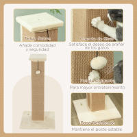 PawHut Poste Rascador para Gatos Altura 81 cm Rascador para Gatos Arañador para Gatos con Poste de Yute y Bola Colgante 41x41x81 cm - details 4