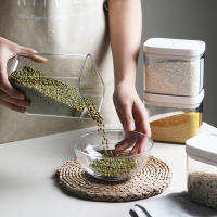 Juego De Botellas De Almacenamiento De Plástico Transparente Para Cocina Ajuste Táctil Para Cereales Frijoles Y Snacks - details 5