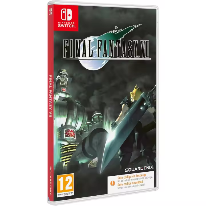 Final Fantasy VII - Code in a Box Switch, Juego con Código de Descarga Nuevo Original Precintado, PAL ESPAÑA - 1