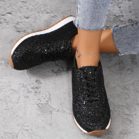 Zapatos De Mujer De Primavera Con Lentejuelas Bling Y Diseño Fashion Punta Redonda Antideslizantes Confortables Para Exterior Suela Gruesa - details 18