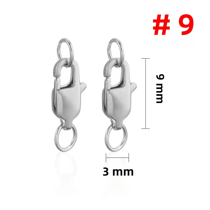 10PCS Aros De Salto Con Cierre De Pinza Langosta Para Joyería Pulseras Collares Extensor Metálico Inoxidable Accesorios De Joyería - 1